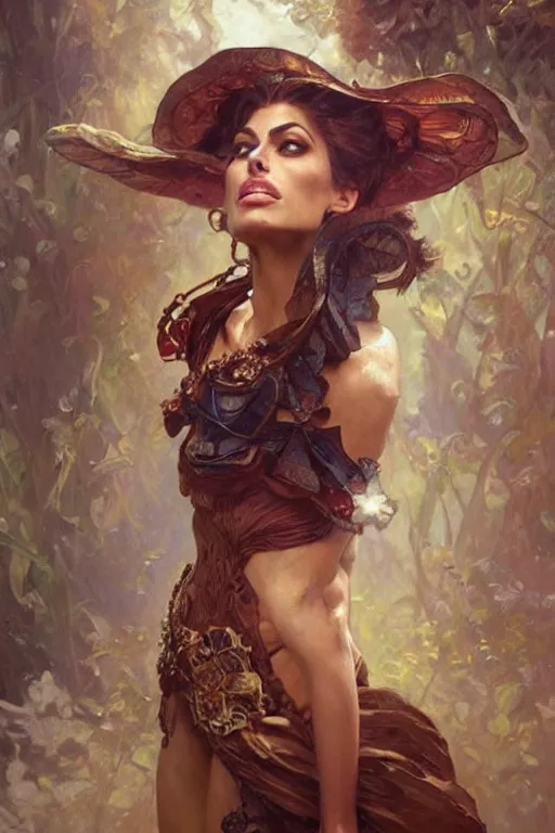 Prompt: Eva Mendes portrait, fantasy, elegant, intricate, by Stanley Artgerm Lau, greg rutkowski, thomas kindkade, alphonse mucha, loish, norman Rockwell