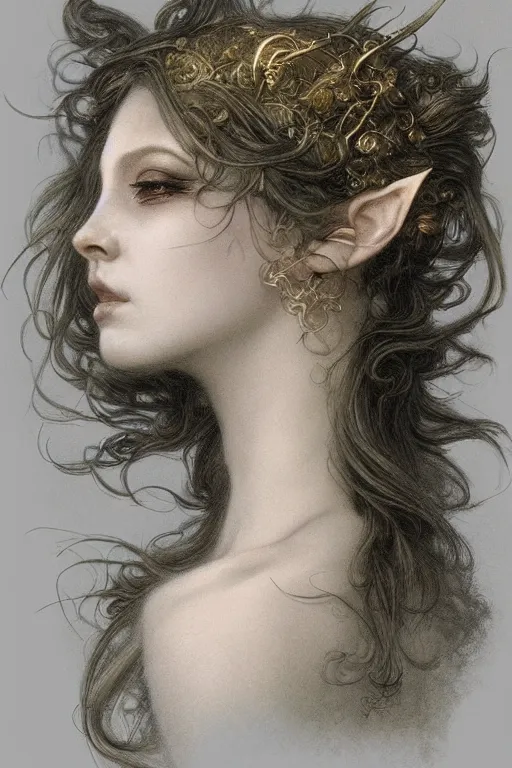 Image similar to a faerie, profile portrait, golden ratio, detailed, rainbowshift, by jean - baptiste monge and maxfield parrish and artgerm
