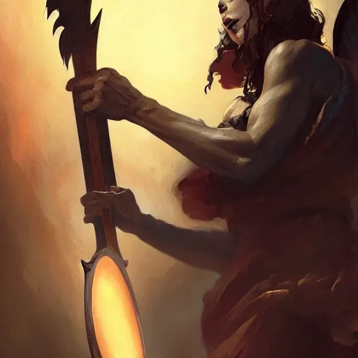 Image similar to a portrait of a beautiful angel of death holding a large scythe by marco bucci and greg rutkowski and frank frazetta, sharp focus, detailed, cinematic, closeup