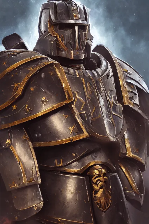 Image similar to armor portrait heros warhammer 4 0 k horus heresy fanart - the primarchs emperor by johannes helgeson animated with vfx concept artist & illustrator global illumination ray tracing hdr fanart arstation zbrush central hardmesh 8 k octane renderer comics stylized