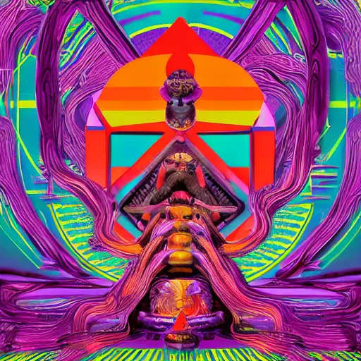 Image similar to album cover design design depicting the alter to the ai machine gods, by jonathan zawada, pi - slices, and tristan eaton, digital art