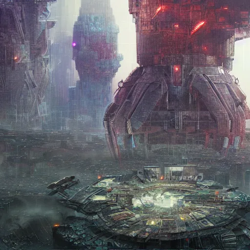 Image similar to the cybernetic asteroid city, technological phenomenon, by zdzisław beksinski, greg rutkowski, and j. g. quintel, futurecore, 5 mm hyperdetailed digital art by jan urschel and neil blevins and tony diterlizzi, and cyberpunk