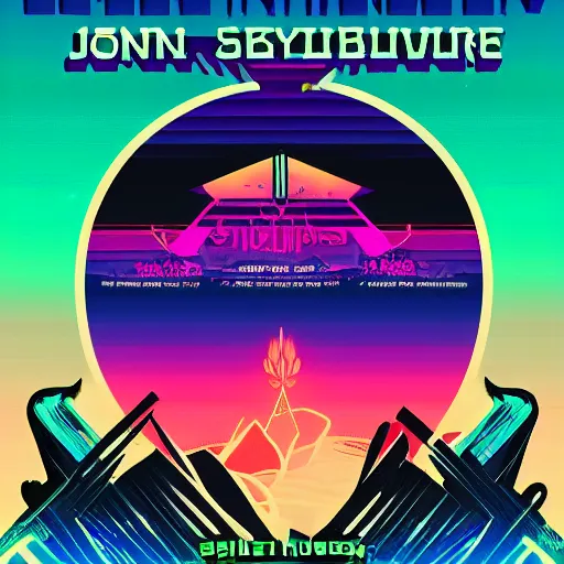 Prompt: concert poster for the synthwave artist JONSK.