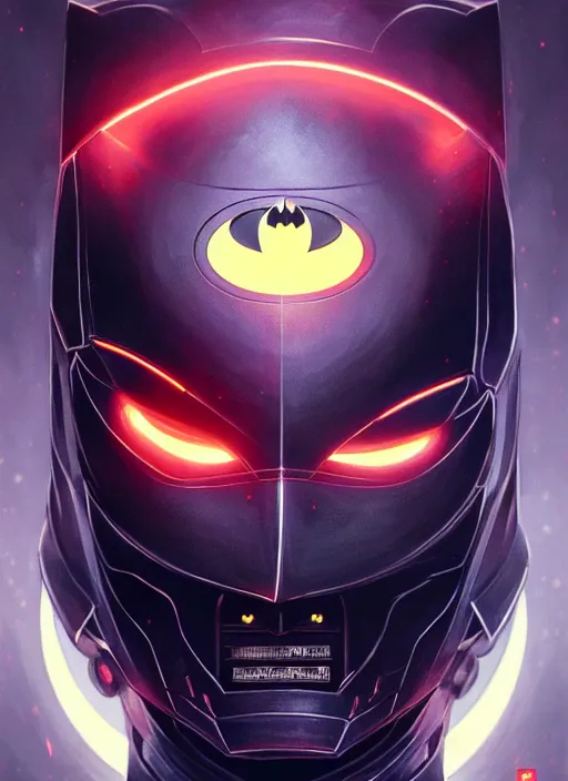 Image similar to Symmetry!! portrait of old Batman, sci-fi armour, tech wear, glowing lights!! sci-fi, intricate, elegant, highly detailed, digital painting, artstation, concept art, smooth, sharp focus, illustration, art by artgerm and greg rutkowski and alphonse mucha