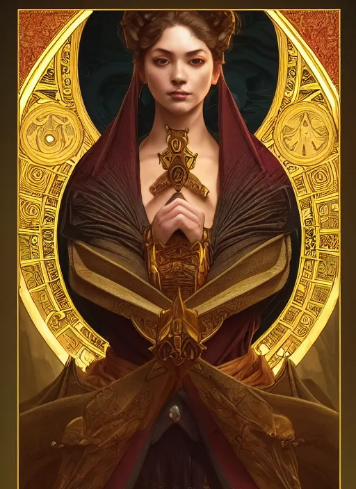 Image similar to photography of tarot card emperor, deep focus, d & d, fantasy, intricate, elegant, highly detailed, digital painting, artstation, concept art, matte, sharp focus, illustration, hearthstone, art by artgerm and greg rutkowski and alphonse mucha