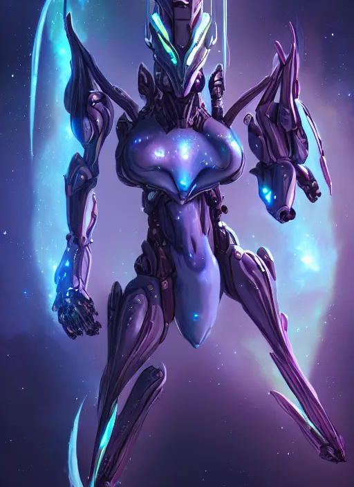 Image similar to cinematic goddess shot, cosmic sized perfectly proportioned stunning beautiful hot anthropomorphic robot mecha female dragon, in space, nebula background, larger than galaxies, holding galaxy, sharp claws, sleek silver armor, epic proportions, epic size, epic scale, digital art, furry art, macro art, dragon art, giantess art, warframe fanart, furaffinity, deviantart