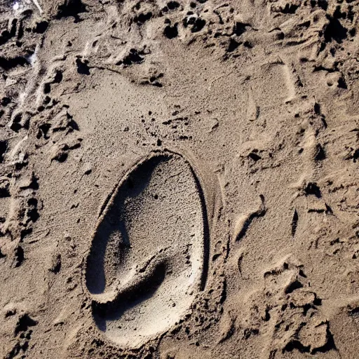 Image similar to giant footprint in mud