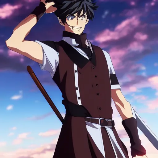 Prompt: handsome guy made by Ufotable studio high detailed, beautiful,, anime style, 4k , detailed, detailed face, high quality, smooth, sharp focus, beautiful scene, demon slayer artstyle