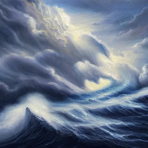 Prompt: sea storm, vortex, epic painting, wooden ship, highly detailed, hd, deep colors