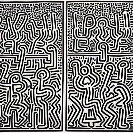 Prompt: Keith Haring. Vietnam.