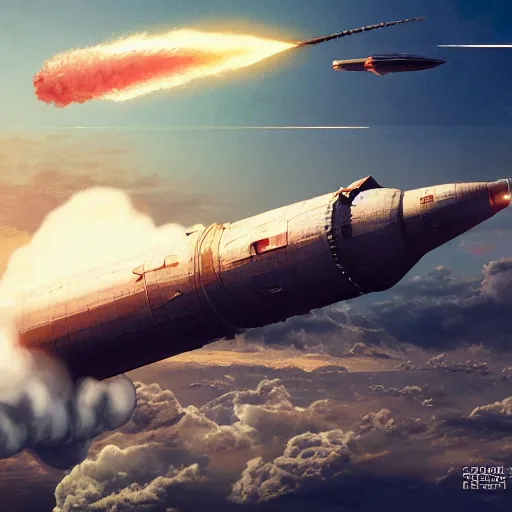 Image similar to joe biden riding a nuclear warhead falling through the sky down to earth, 4 k trending on artstation,