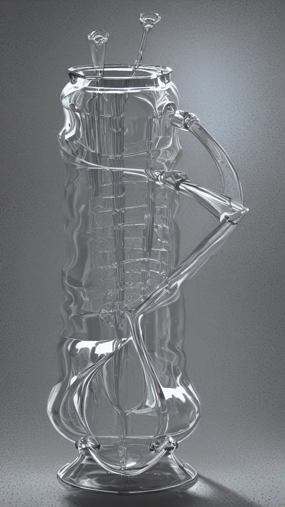 Image similar to amazing swiss double percolator vortex water bong with diamond crystal bowl. hadron antimatter vacuum reactor. most expensive cannabis illadelph water bong concept, Photorealistic. 4k. God rays. Highly detailed. VRay Rendering. Unreal Engine