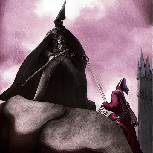 Image similar to Strahd von Zarovich taking Ireena, dramatic, realistic, detailed, wide shot