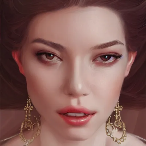 Image similar to a beautiful and elegant queen by wlop, closeup headshot, 8 k, closeup headshot, high detailed, smooth, trending on artstation, digital illustration.