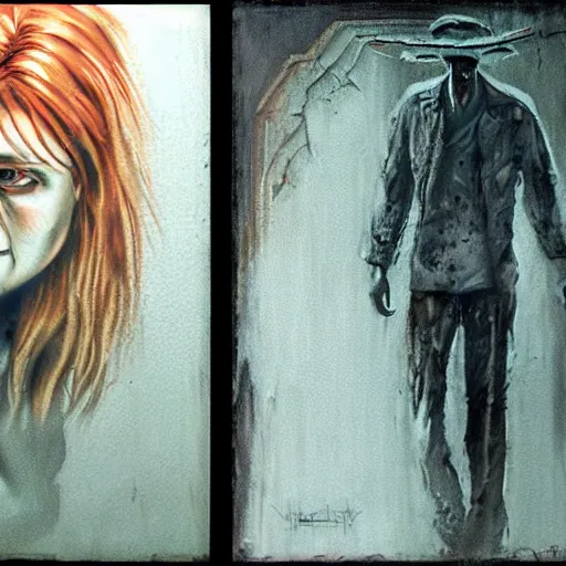 Image similar to detailed details photorealistic silent hill 2 horror game poster in the style of bob peak and alex ross, gouache and wash paints color, detailed details facial and body and human and environments and proportionate, detailed 5 k details.