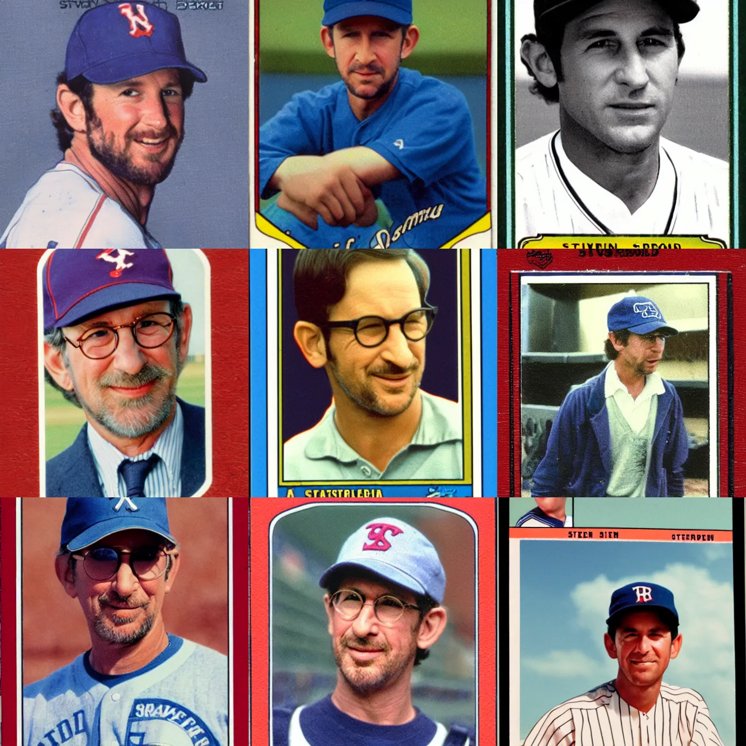 Prompt: a baseball card of steven spielberg