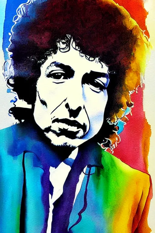 Image similar to Poster artwork, painting of Bob Dylan by Bob Dylan