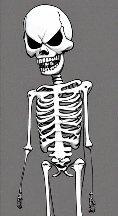 Image similar to Sans from Undertale as a photorealistic skeleton