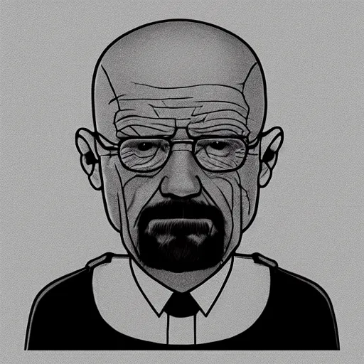 Prompt: walter white in the style of little nightmares