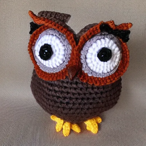 Image similar to a owl amigurumi