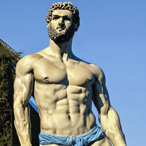 Prompt: gigachad greek statue