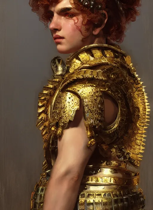 Image similar to portrait of an ancient roman character in incredible rich ornate armor, by ilya kuvshinov, by thomas lawrence, by bayard wu, trending on artstation, masterpiece