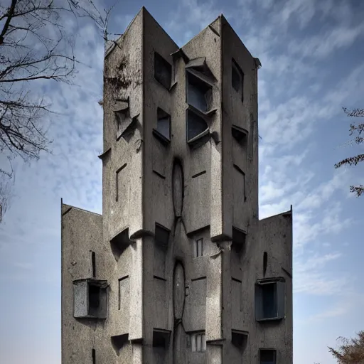 Image similar to scifi castle with a hybrid of brutalist and organic architecture, photography
