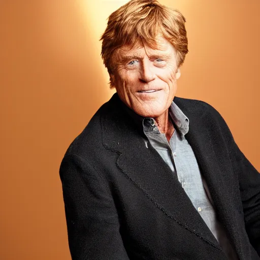 Prompt: studio photo portrait of robert redford