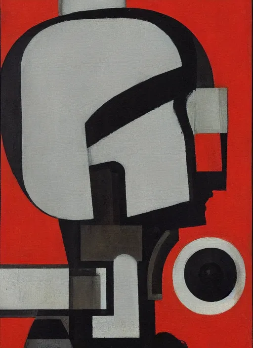 Prompt: A RoboCop painting by El Lissitzky.