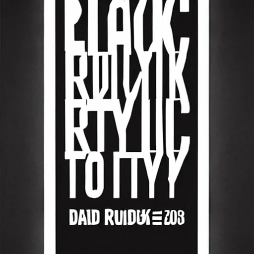 Prompt: black on white graphic poster for a techno party in style of david rudnick, eric hu, acid, y 2 k