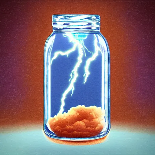 Prompt: lightning in a jar