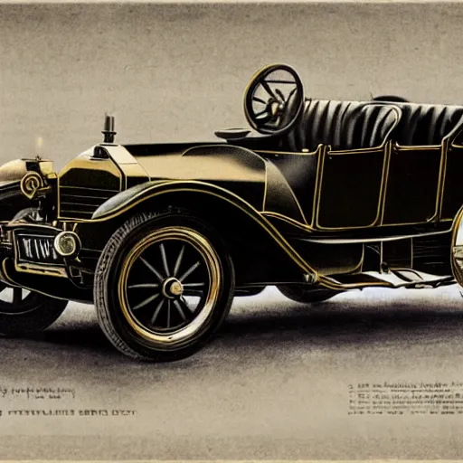 Image similar to a Photorealistic hyperrealistic car from 1920