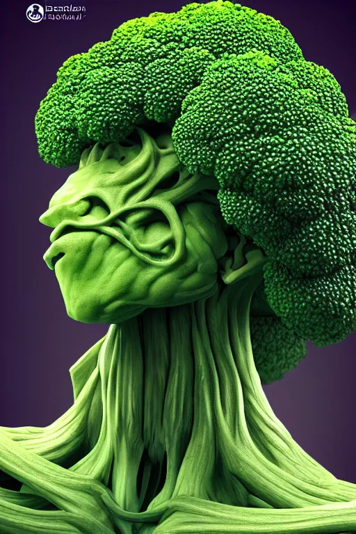 Image similar to a humanoid figure broccoli man, ripped, highly detailed, digital art, sharp focus, trending on art station, anime art style