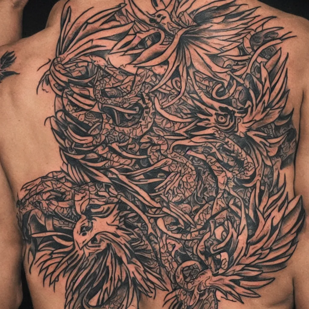 Image similar to tribal phoenix tattoo,