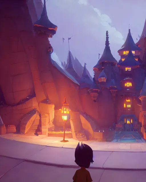 Image similar to fantasy castle, cory loftis, james gilleard, atey ghailan, makoto shinkai, goro fujita, studio ghibli, rim light, exquisite lighting, clear focus, very coherent, plain background, soft painting