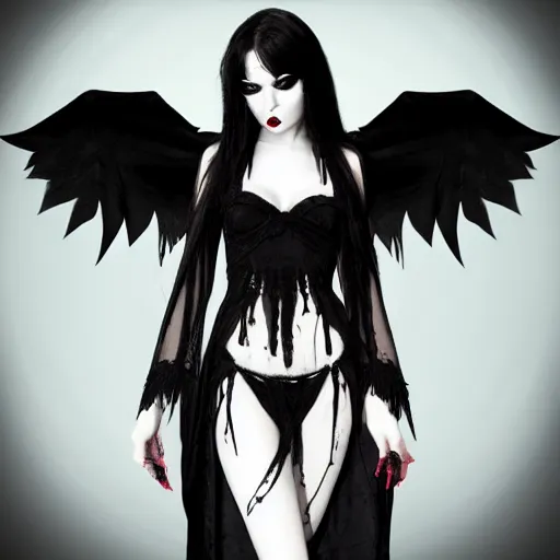 Image similar to vampiric angel, gothic