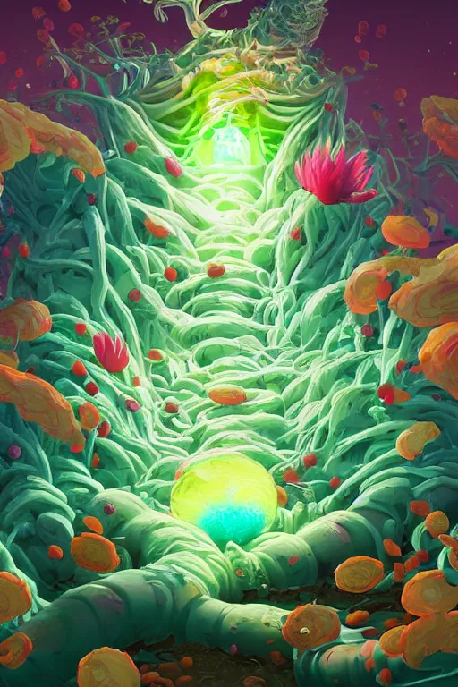 Image similar to roots cactus sushi cristal smurf ghost creature animal sushi cristal very big eye roots cactus elemental flush of force nature micro world fluo fishscale, behance hd by jesper ejsing, by rhads, makoto shinkai and lois van baarle, ilya kuvshinov, rossdraws radiating a glowing aura global illumination ray tracing hdr