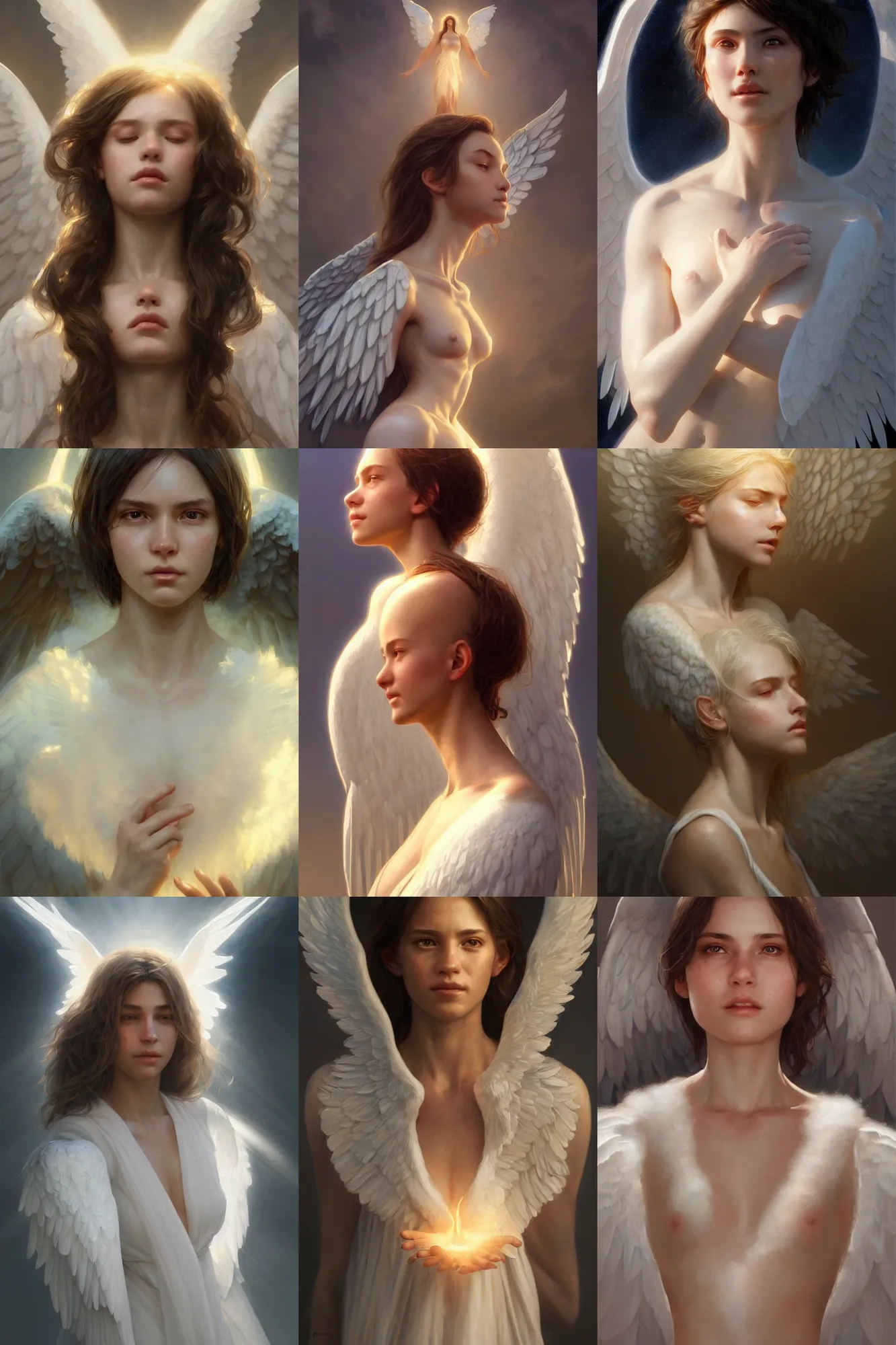 Prompt: a heavenly angel, bathed in light, highly detailed, photorealistic, artstation, smooth, sharp focus, illustration, unreal engine 5, 8 k, art by artgerm and greg rutkowski and edgar maxence