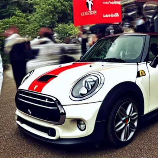 Image similar to of a mini cooper mixed with ferrari