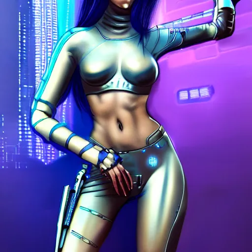 Image similar to cyberpunk 2 0 7 7 female character, futuristic, art by peter lloyd, 1 9 8 0's art, airbrush style, art by hajime sorayama,, intricate, elegant, sharp focus, illustration, highly detailed, concept art fantasy, highly detailed, digital painting, trending on artstation, award winning, concept art, sharp focus h 8 0 0