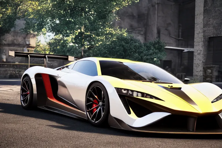 Image similar to photo wallpaper sport car gran turismo 7 forza horizon need for speed fast and furious 5 unreal engine supercar hypercar game concept car octane render, 4 khd 2 0 2 2 3 d cgi rtx style chrome reflexion global illumination ray tracing hdr arstation pixar and disney unreal