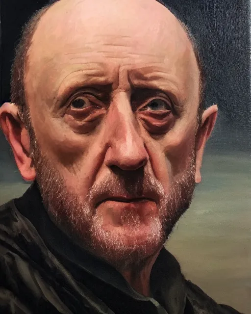 Image similar to jonathan banks as mike ehrmantraut, cinematic lighting, renaissance portrait, oil painting