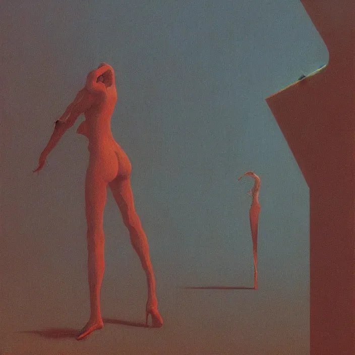 Image similar to rave, science fiction, Edward Hopper and James Gilleard, Zdzislaw Beksinski, highly detailed