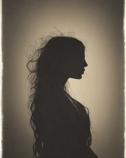 Image similar to a woman's face in profile, long hair made of bird feathers, in the style of the dutch masters and gregory crewdson, dark and moody