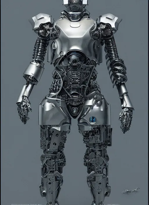 Image similar to portrait of a futuristic silver armored knight district 9 cyborg, in the style of the movie annihilation, modern fine art, fractal, intricate, elegant, highly detailed, digital photography, subsurface scattering, by jheronimus bosch and greg rutkowski,