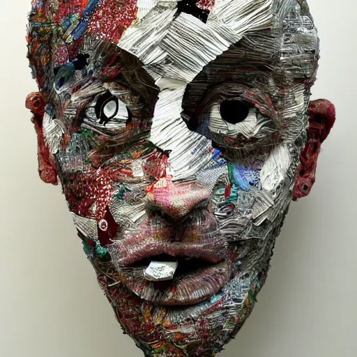 Image similar to consciousness emerging in a large language model artificial intelligence. papier - mache