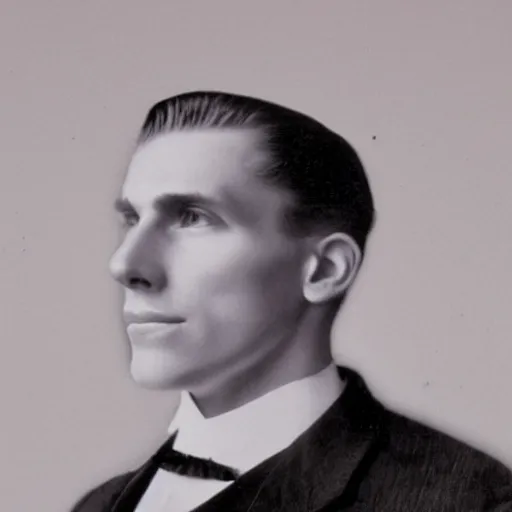 Image similar to A photograph portrait of Jerma985 with slicked back hair in the early 1900s, taken in the early 1900s, grainy, taken on a early 1900s Kodak Camera, realistic, hyperrealistic, very realistic, highly detailed, very detailed, extremely detailed, detailed, digital art, trending on artstation