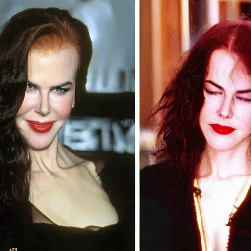 Image similar to face of black hair, young Nicole Kidman