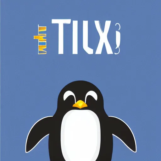 Prompt: a premium vector logo of tux the penguin