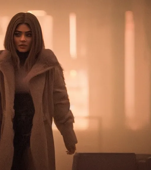 Prompt: a movie still of kylie jenner as joi in the movie blade runner 2 0 4 9